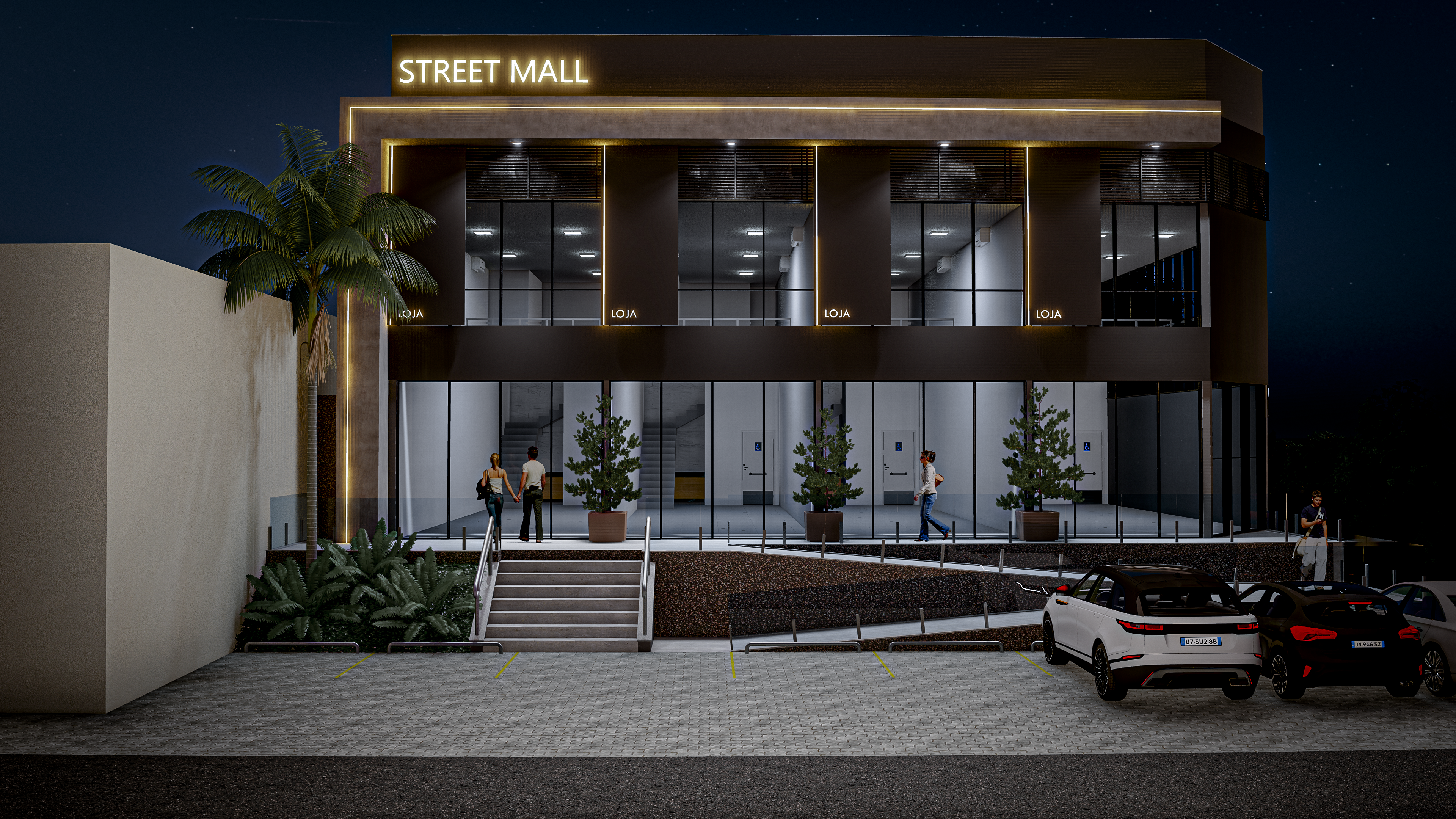Projeto Comercial Street Mall Noturno